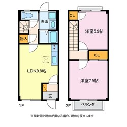 クレボナール宝山Aの物件間取画像